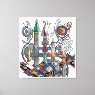 Astral Pilot: El Lissitzky Style Constructivist My Canvas Afdruk