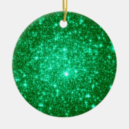 Astrale Glitter Groene Kerstversieringen Keramisch Ornament