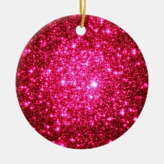 Astrale glitter Hot roze kerst ornamenten (Voorkant)