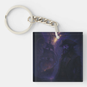 Astrale Piraat in Amethist Licht Sleutelhanger