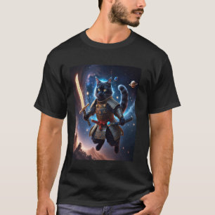Astrale Samoerai Kat Bewaker van de Hemelse Golven T-shirt