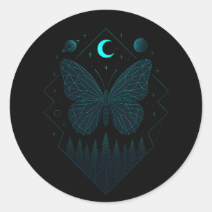 Astrale Vlinder - Kosmische Schoonheid Ronde Sticker