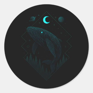 Astrale Walvis - Kosmische Oceaan Reus Ronde Sticker
