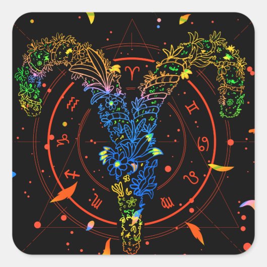 Astraliumsymboolontwerp Vierkante Sticker (Voorkant)