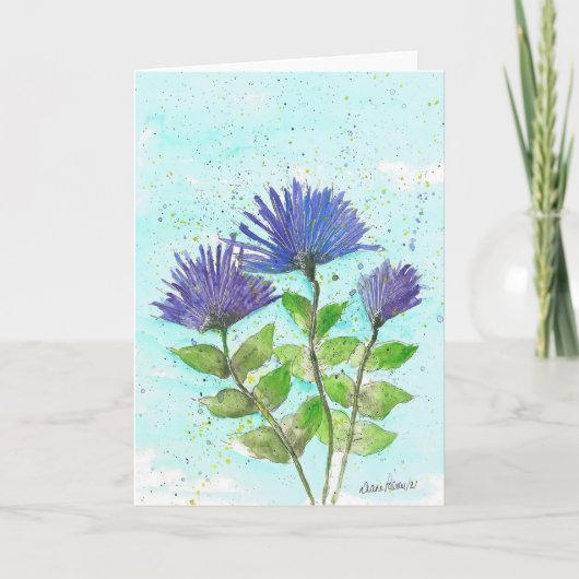 Astres aquarelle, Note, Cartes de voeux (Devant)