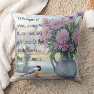 Astres d'aquarelle et oreiller à lancer de citatio