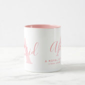 Astrid-naam betekent zachte roze monogram mok (Midden)