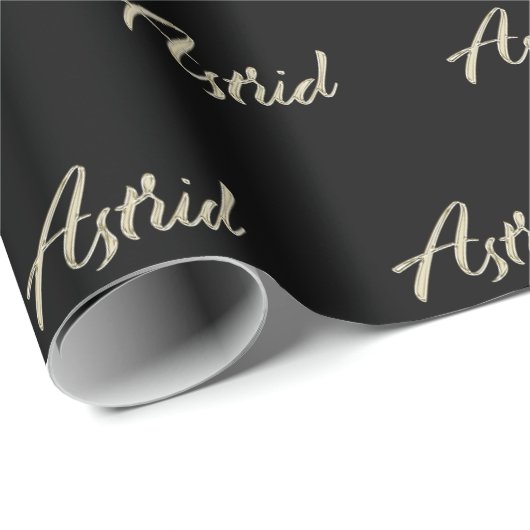 Astrid or blanc Handwriting papier cadeau (Coin rond)