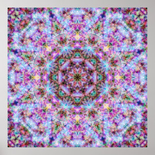 Astrid - Pastel Roze & Paarse psychedelische Manda Poster