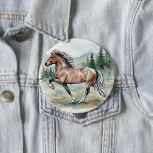 Astrid Tolting IJslands paard aquarel Ronde Button 4,0 Cm