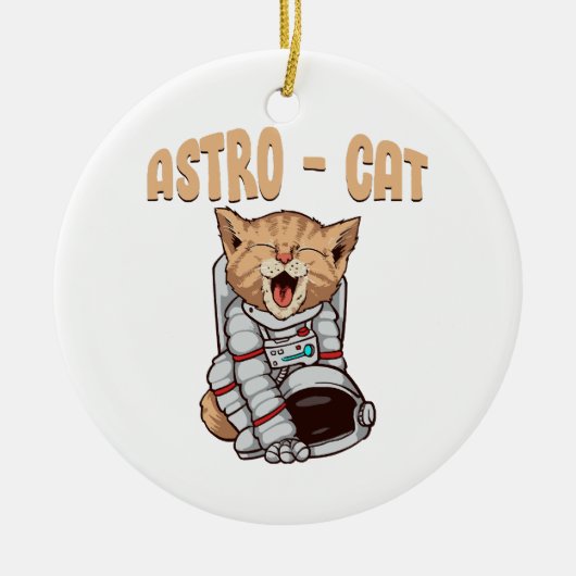 Astro Kat Keramisch Ornament (Voorkant)