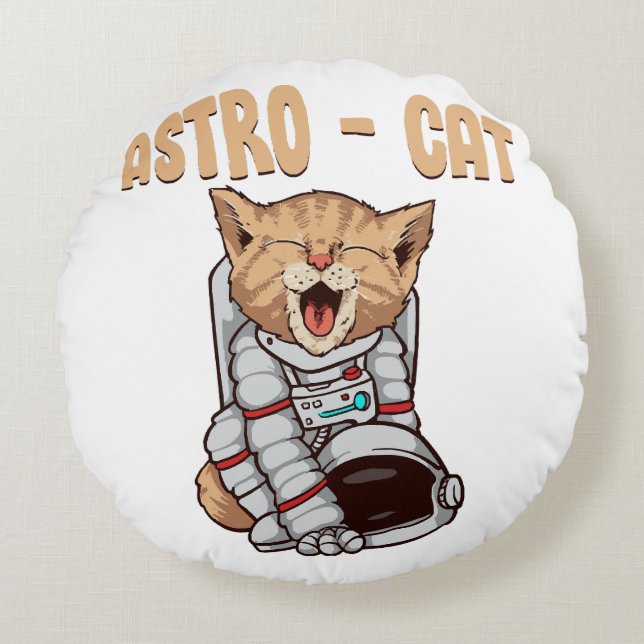Astro Kat Rond Kussen (Voorkant)