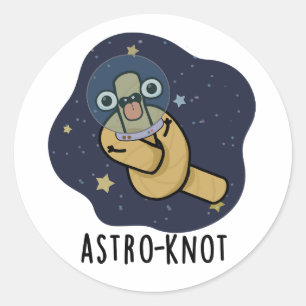 Astro-knoop Grappige astronaut woordspeling Ronde Sticker