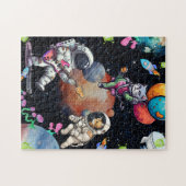 Astro-meow chantant dans l'univers Puzzle (Horizontal)