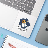 Astro-nut Grappige Nut Astronaut Pun Sticker (Laptop met iPhone)