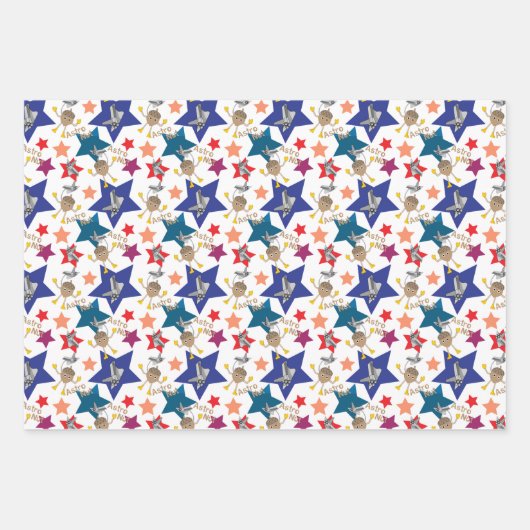Astro Nut Stars Inpakpapier Vel (Voorkant 3)