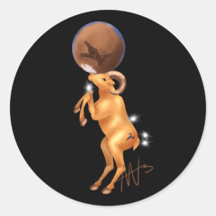 Astro Ram Mars Zodiac Ronde Sticker