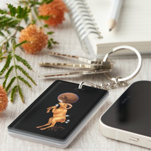 Astro Ram Mars Zodiac Sleutelhanger (Voorkant Rechts)