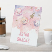 Astro Snacks Outer Space planeten verjaardagsfeest Reclamebord Met Voetstuk (Insitu)