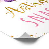 Astro Snacks roze Gold Space Birthday Poster (Hoek)