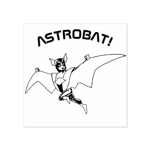 ASTROBAT! Bat Super Hero Rubberstempel (Afrduk)