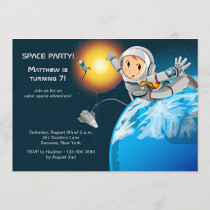 Astroboy Space Party Invitation Kaart
