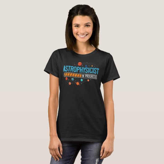 Astrofysicus in wording Astrofysica Space Astr T-shirt (Voorkant volledig)