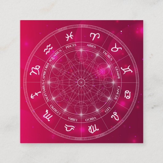 Astrologer Astrology business services roze Vierkante Visitekaartje (Voorkant)