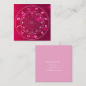 Astrologer Astrology business services roze Vierkante Visitekaartje (Voorkant / Achterkant)