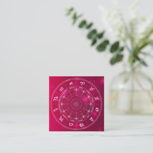 Astrologer Astrology business services roze Vierkante Visitekaartje (Staand voorkant)