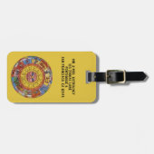  Astrologie, Antiek hemelse Zodiac Wheel Bagagelabel (Voorkant horizontaal)