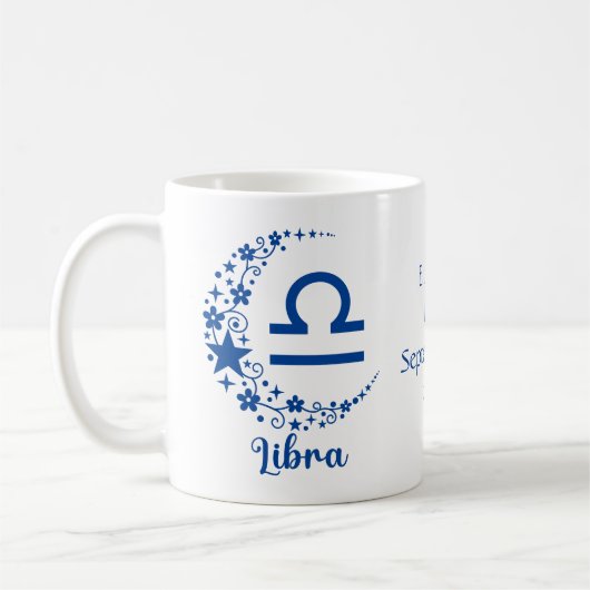 Astrologie Birthday Blue White Koffiemok (Links)