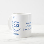 Astrologie Birthday Blue White Koffiemok (Voorkant links)