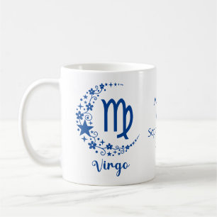 Astrologie Birthday Blue White, virgo dierentuin Koffiemok