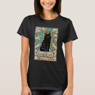 Astrologie De godCat Gothic Tarot Kaart Reader Wit T-shirt