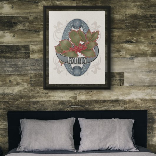 Astrologie des fleurs et affiche magique - Holly