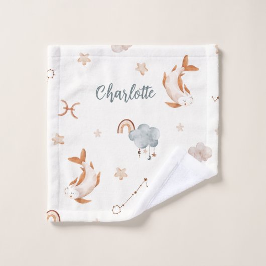 Astrologie design : Aquarelle Pisces Zodiac Sign (Gant de toilette)