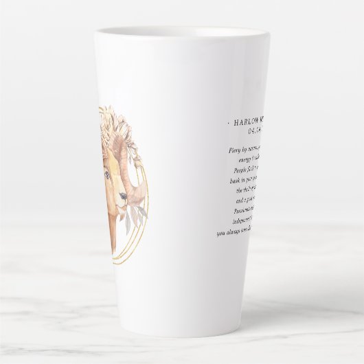 Astrologie dierentuin waterverf | Monogram Latte Mok (Voorkant)