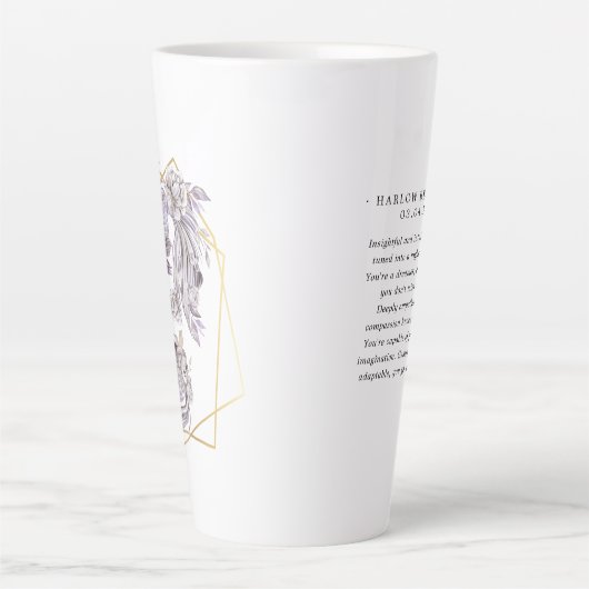 Astrologie dierentuin waterverf Pisces | Monogram Latte Mok (Voorkant)