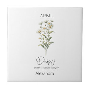 Astrologie Geboorte Maand April Flower Daisy Tegeltje