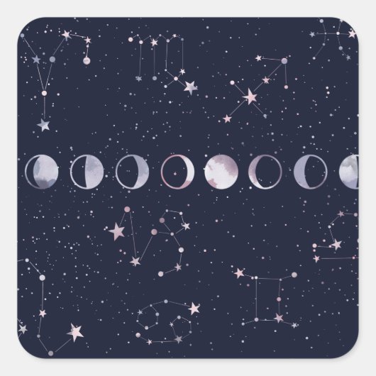 Astrologie Lucht Vierkante Sticker (Voorkant)