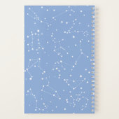 Astrologie Pastelblauw Witte Sterren Sterrenbeeld Notitieboek (Achterkant)