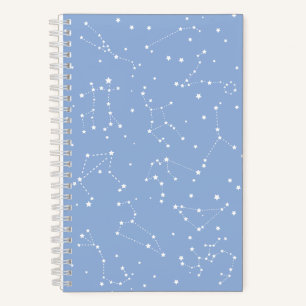 Astrologie Pastelblauw Witte Sterren Sterrenbeeld Notitieboek