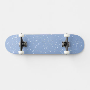 Astrologie Pastelblauw Witte Sterren Sterrenbeeld Skateboard