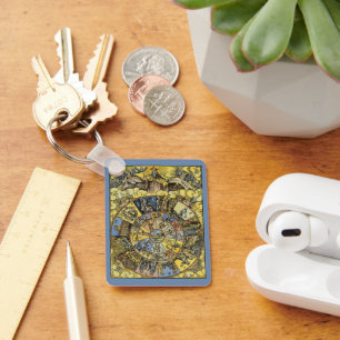  astrologie, renaissance Zodiac Wheel, 1555 Sleutelhanger