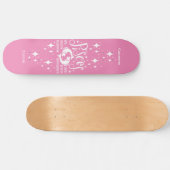 Astrologie Roze Skateboard met Vissen Symbool (Horizontaal)