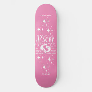 Astrologie Roze Skateboard met Vissen Symbool