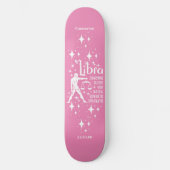 Astrologie Roze Skateboard met Weegschaal Symbool (Voorkant)