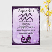 Astrologie Sign Aquarius Horoscope Zodiac Kaart (Gele Bloem)