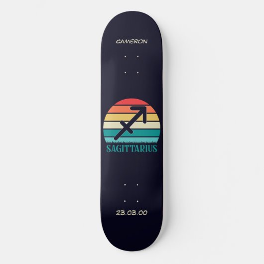 Astrologie Skateboard avec Sagittarius Symbole (Recto)